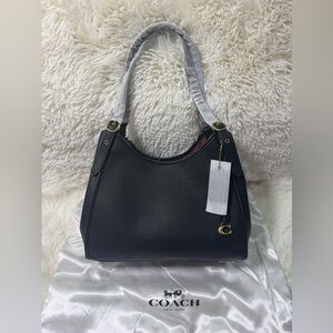Coach Bella Medium Leather Shoulder Bag In Black